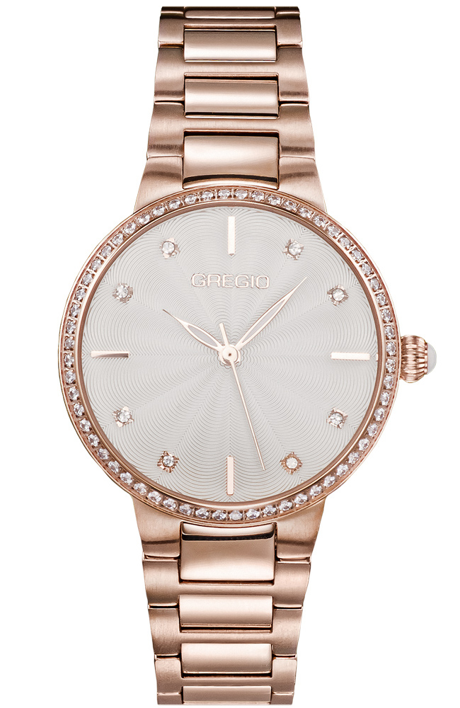 GREGIO Linda Crystals Rose Gold Stainless Steel Bracelet GR240030